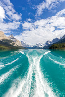 Maligne Lake boat wake